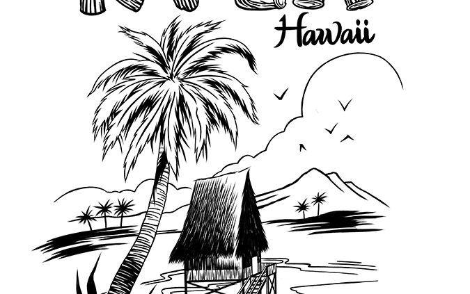 RVCA Hawaii Logo - RVCA Hawaii Illustrations by Jeff McMillan | Long Beach Illustrator