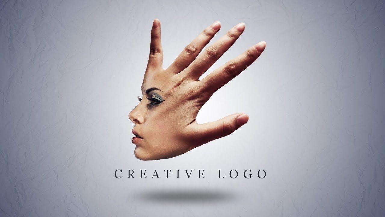 Hand Face Logo - Photoshop Tutorial. Creative Logo Design From Face