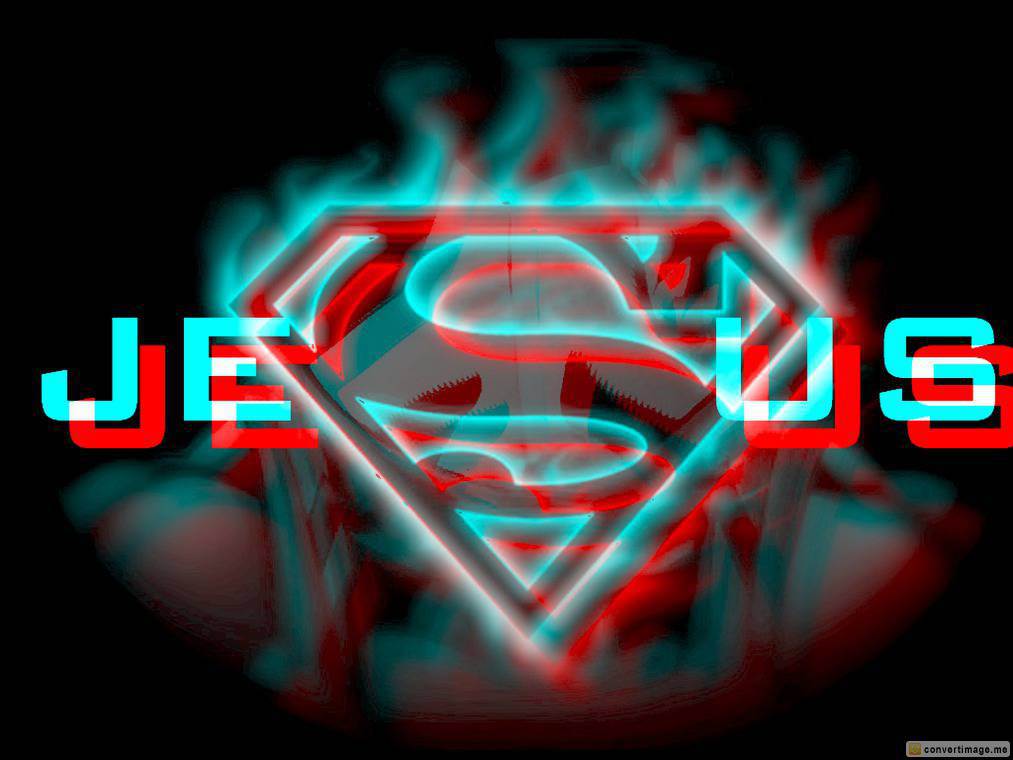 Jesus Logo - 3D Anaglyph picture of the Jesus Logo with the S of Superman