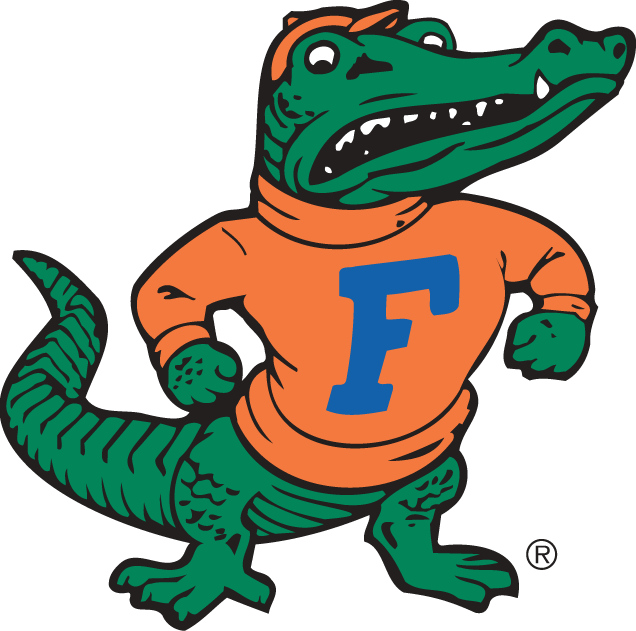 Fla Gators Logo - Florida Gators Alternate Logo (1992) standing Gator wearing a