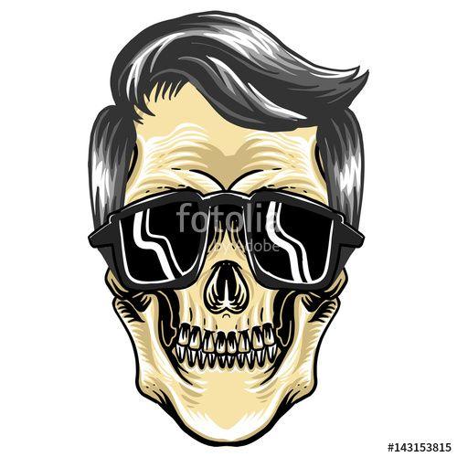 Cool Skull Logo - cool skull with hair and sun glasses for logo symbol and mascot ...