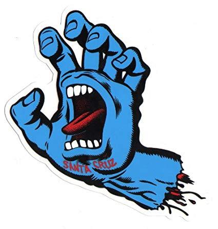 Santa Cruz Screaming Hand Logo - Amazon.com : Santa Cruz Screaming Hand Skateboard Sticker in Blue ...