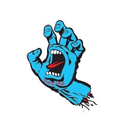 Santa Cruz Screaming Hand Logo - Amazon.com : Santa Cruz Screaming Hand Skateboard Sticker in Blue