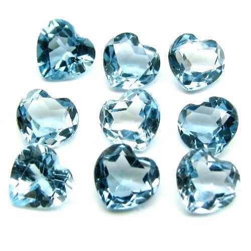 London Blue Color Logo - 8mm Natural London Blue Topaz Faceted Cut Heart 10 Pieces Top ...