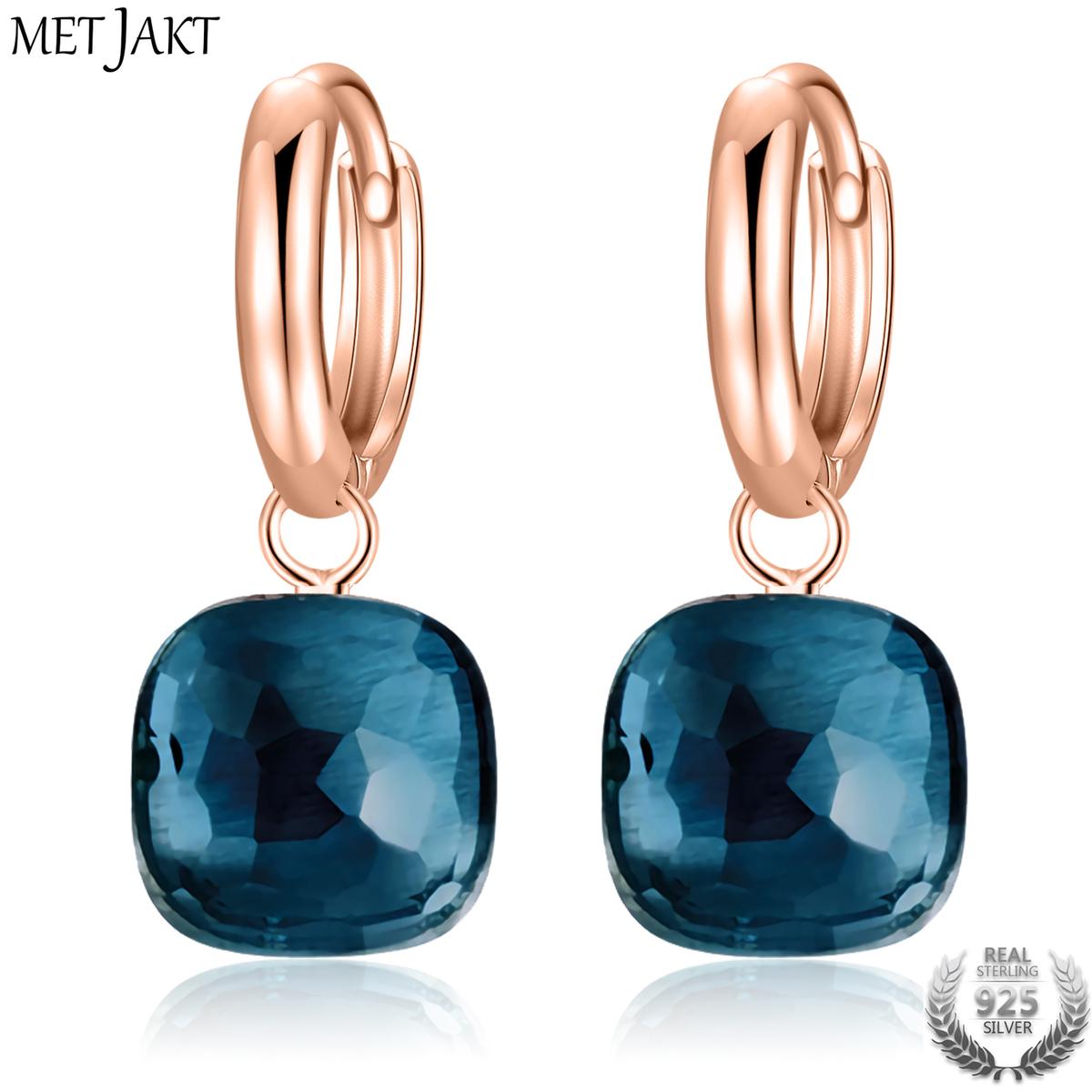 London Blue Color Logo - 2019 MetJakt Fashion London Blue Topaz Earrings Solid 925 Sterling ...