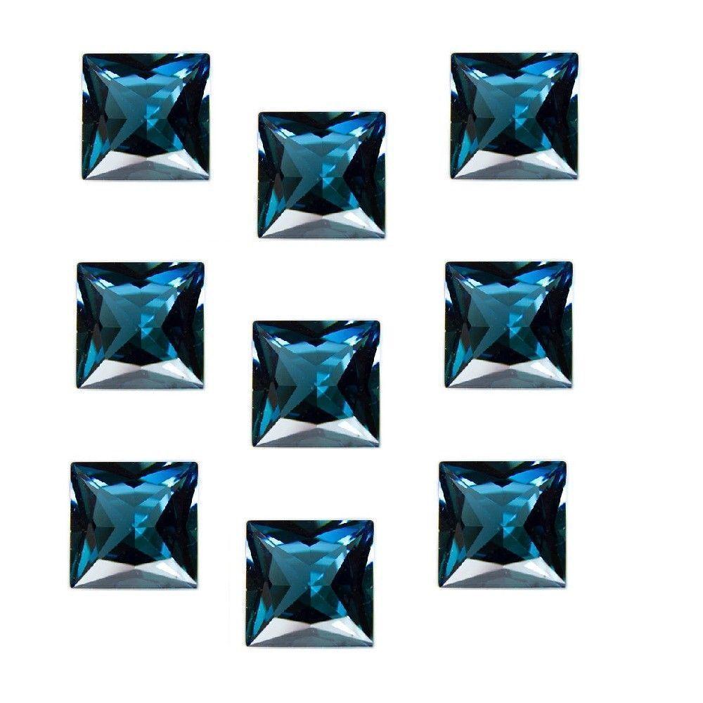 London Blue Color Logo - 4mm to 8mm Natural London Blue Topaz Faceted Cut Square Top Quality ...