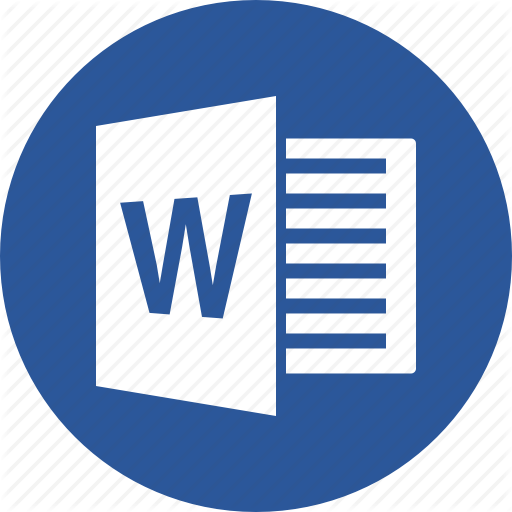 Word Circle Logo - Document, docx, file, format, microsoft, type, word icon