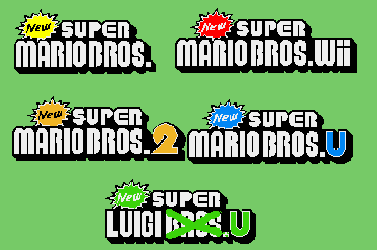 New Super Mario Bros. Logo - New Super Mario Bros Series Logos