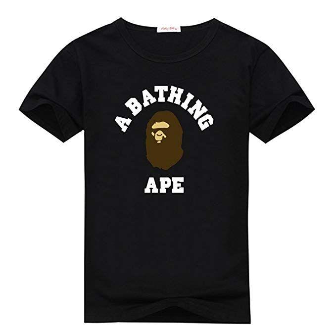 Brown BAPE Logo - Zomicky Bape Brown and White Graphic Mens Classic Cotton T-Shirt Top ...