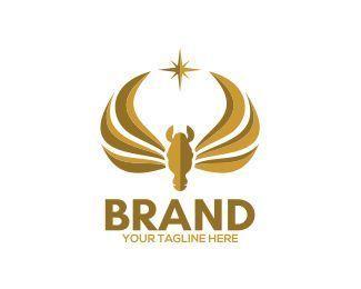 Pegasus Stars Logo - Logo Design - Gold Star Pegasus This stunning logo design was ...