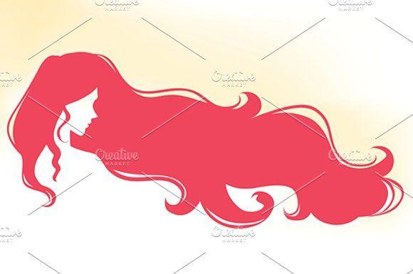 Red Hair Logo - Logo with woman with long hair ~ Illustrations ~ Creative Market
