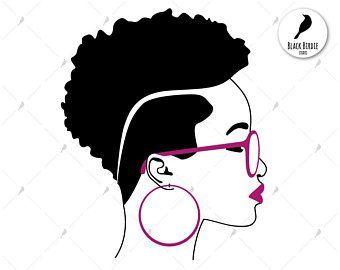 Afro Woman Logo - Black girl svg | Etsy