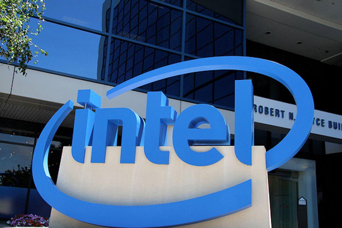 Building with Old Intel Logo - Intel Lowers Q1 Revenue Outlook on Weak PC Sales, Currency Effects ...