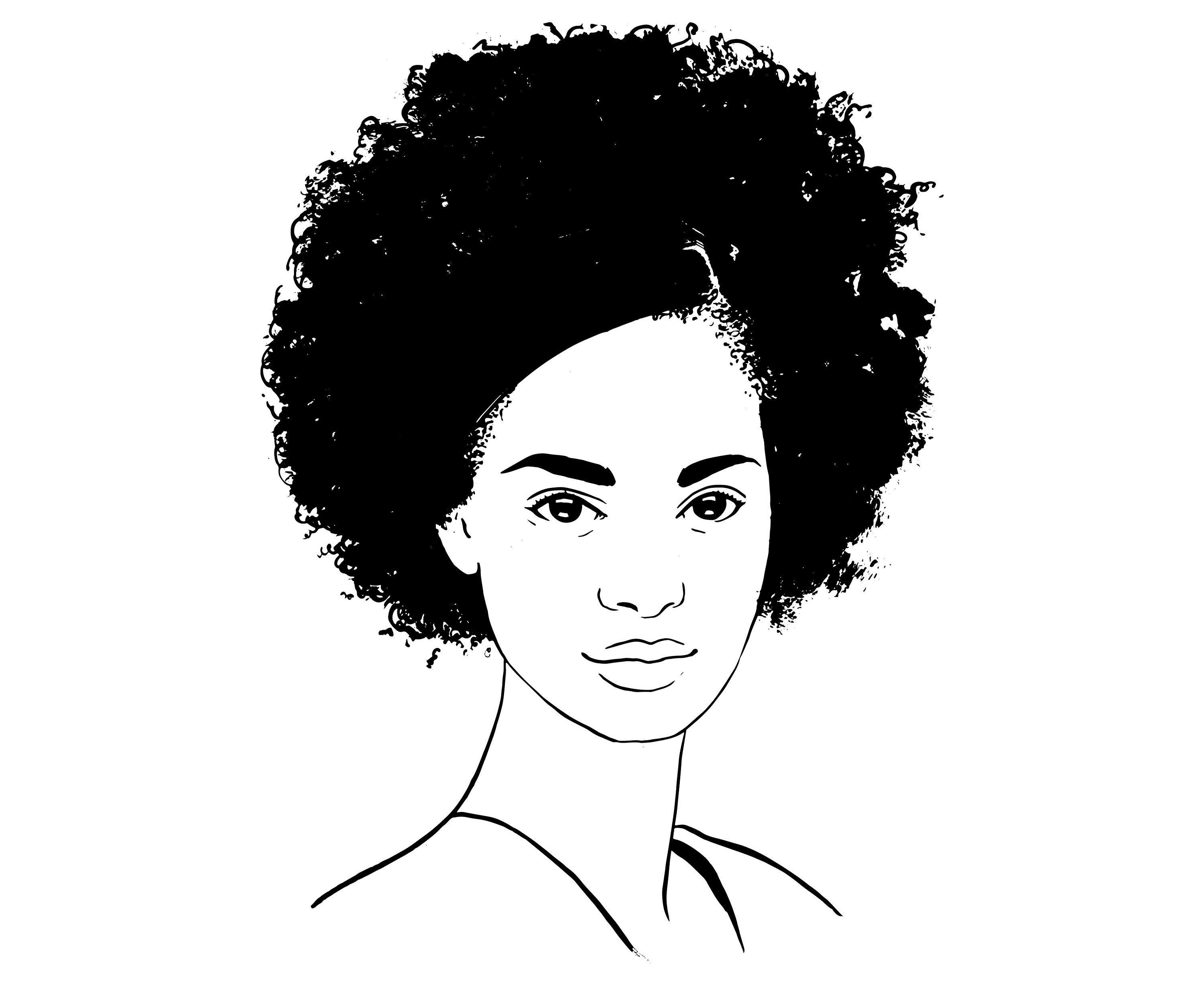 Afro Woman Logo - Afro Black Lady Girl American Woman Face