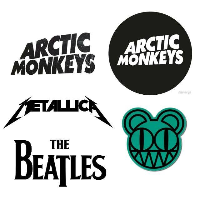 Indie Band Logo - Rock And Indie Band Logo Stickers Arctic Monkeys Fall Out Boys Guns