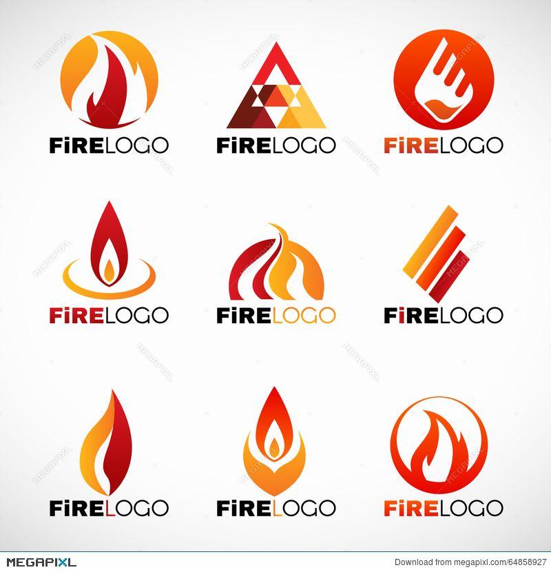 Yellow Fire Logo - Red Orange And Yellow Fire Logo Vector Set Design Illustration
