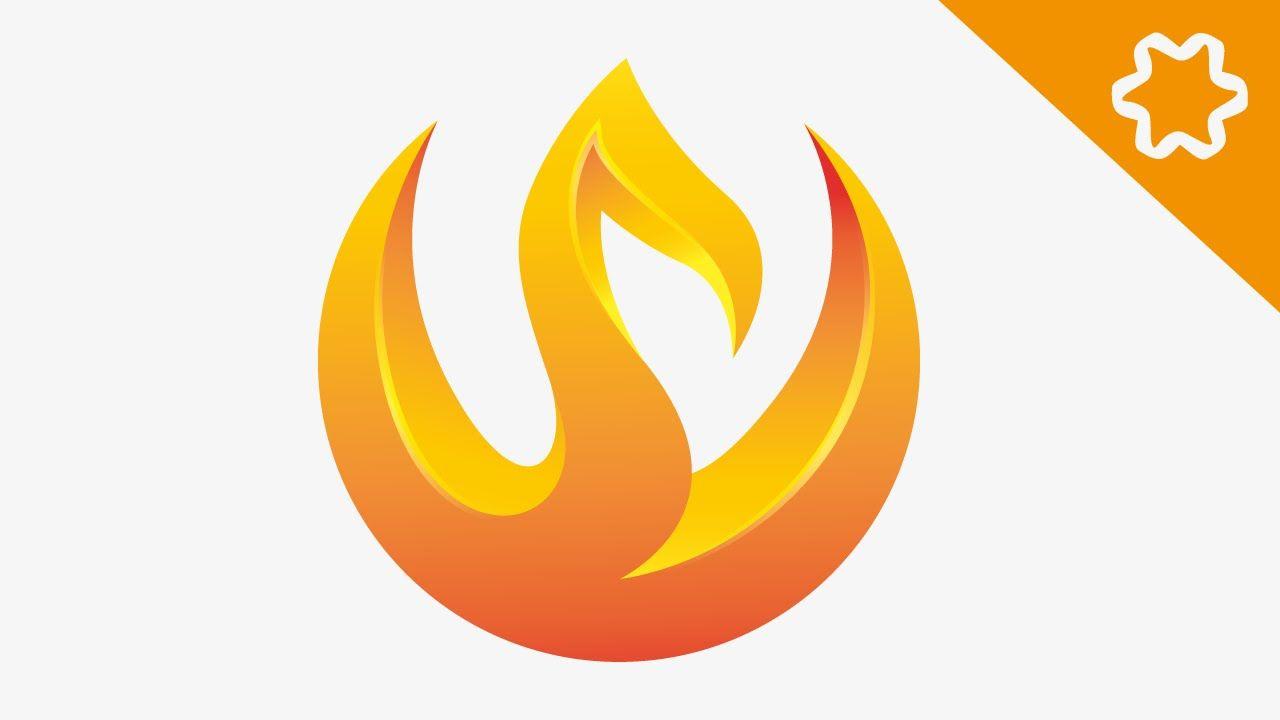 Yellow Fire Logo - Tutorial Adobe illustrator / How to Design Flame Fire icon Logo ...