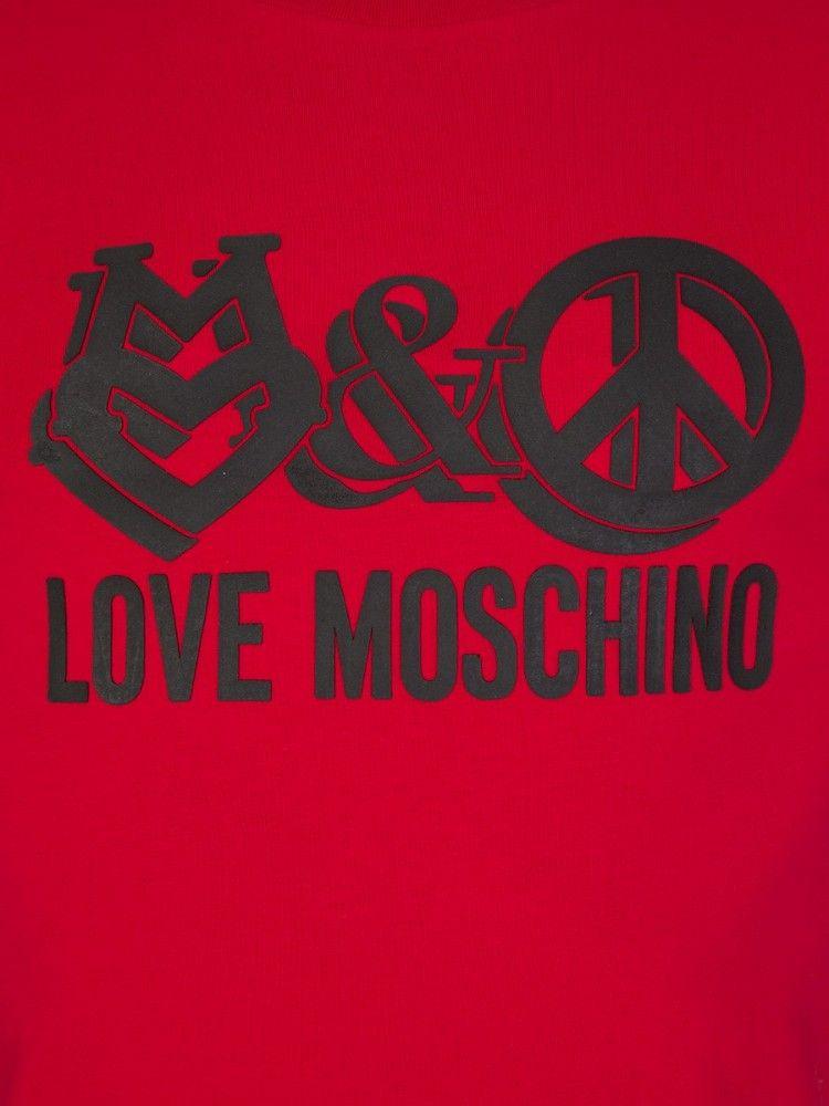 Moschino Red Logo - Love Moschino Red Logo Print T-Shirt 0210RHIQ Mens Clothing Low ...