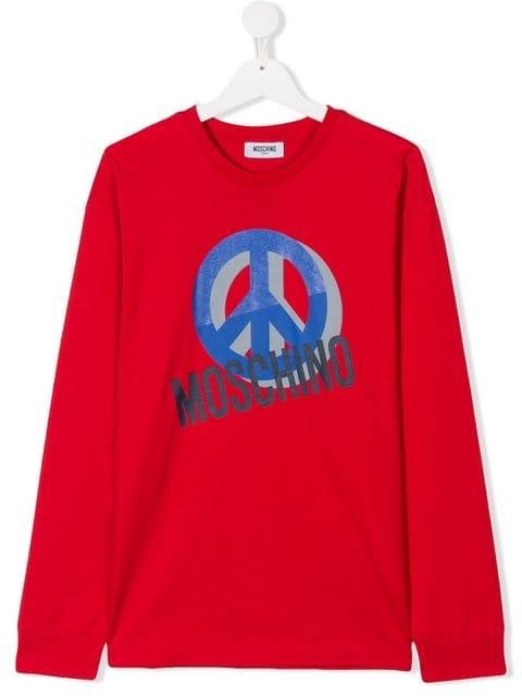 Moschino Red Logo - AW18 Moschino Red Logo T-Shirt — Macie's KIDZ