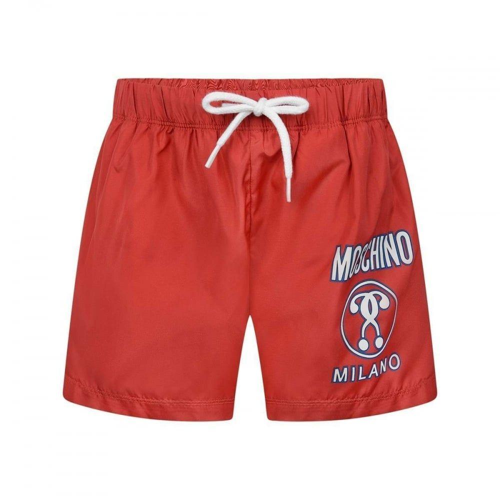 Moschino Red Logo - MOSCHINO Red Logo Swimming Trunks HUL007 - Boys from The Childrens ...