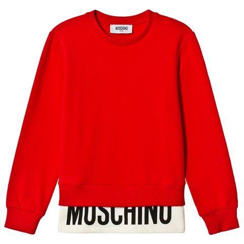 Moschino Red Logo - Moschino Red Logo Hem Sweatshirt