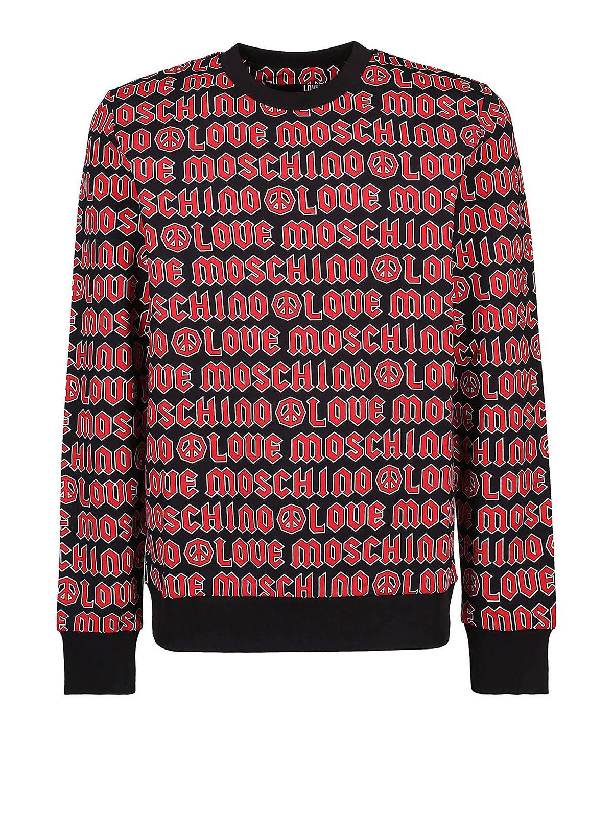 Moschino Red Logo - Love Moschino logo print sweatshirt & Sweaters