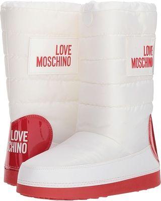Moschino Red Logo - Score Big Savings: LOVE Moschino Snow Boot (White Red Logo) Women's