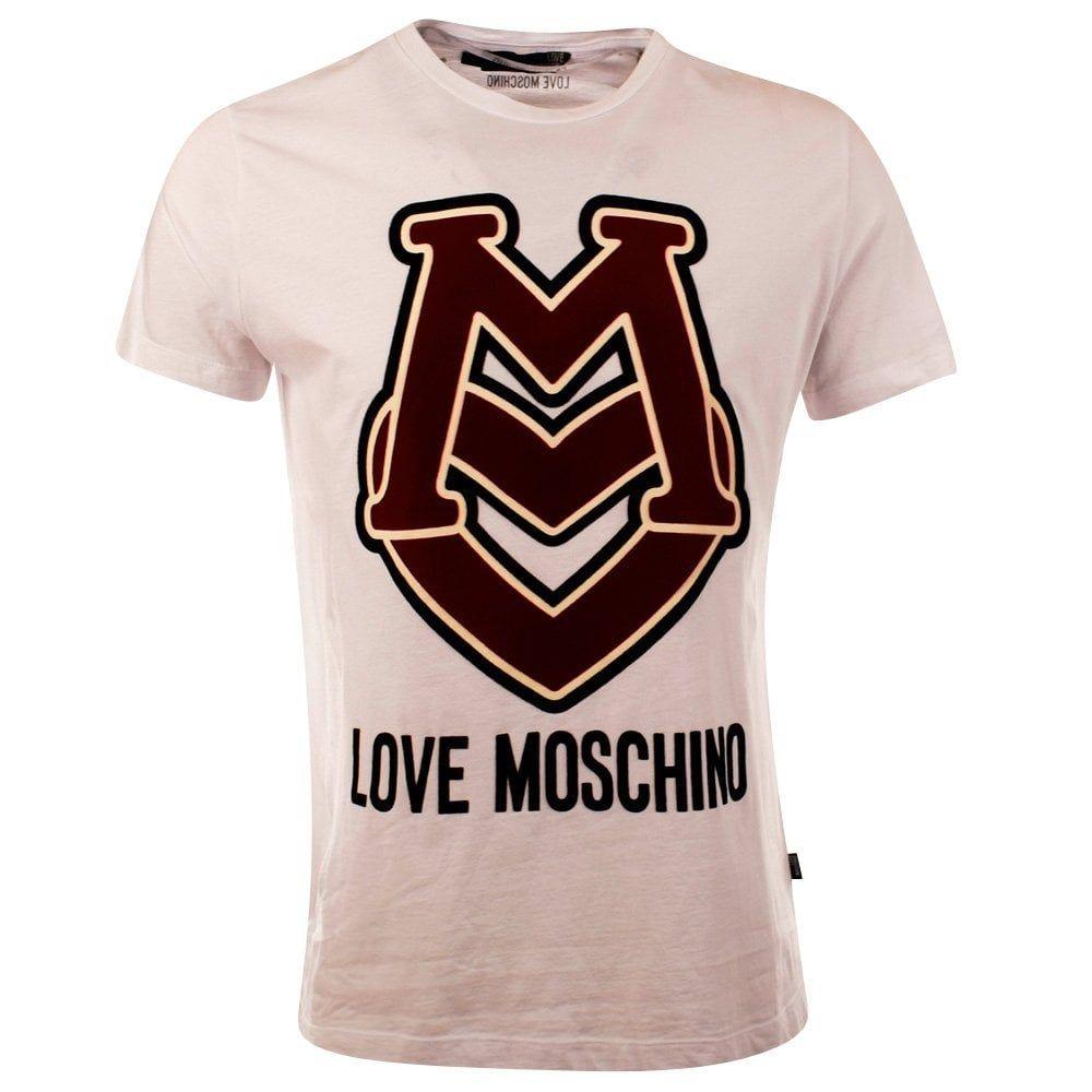 Moschino Red Logo - LOVE MOSCHINO Love Moschino White & Red Logo T Shirt