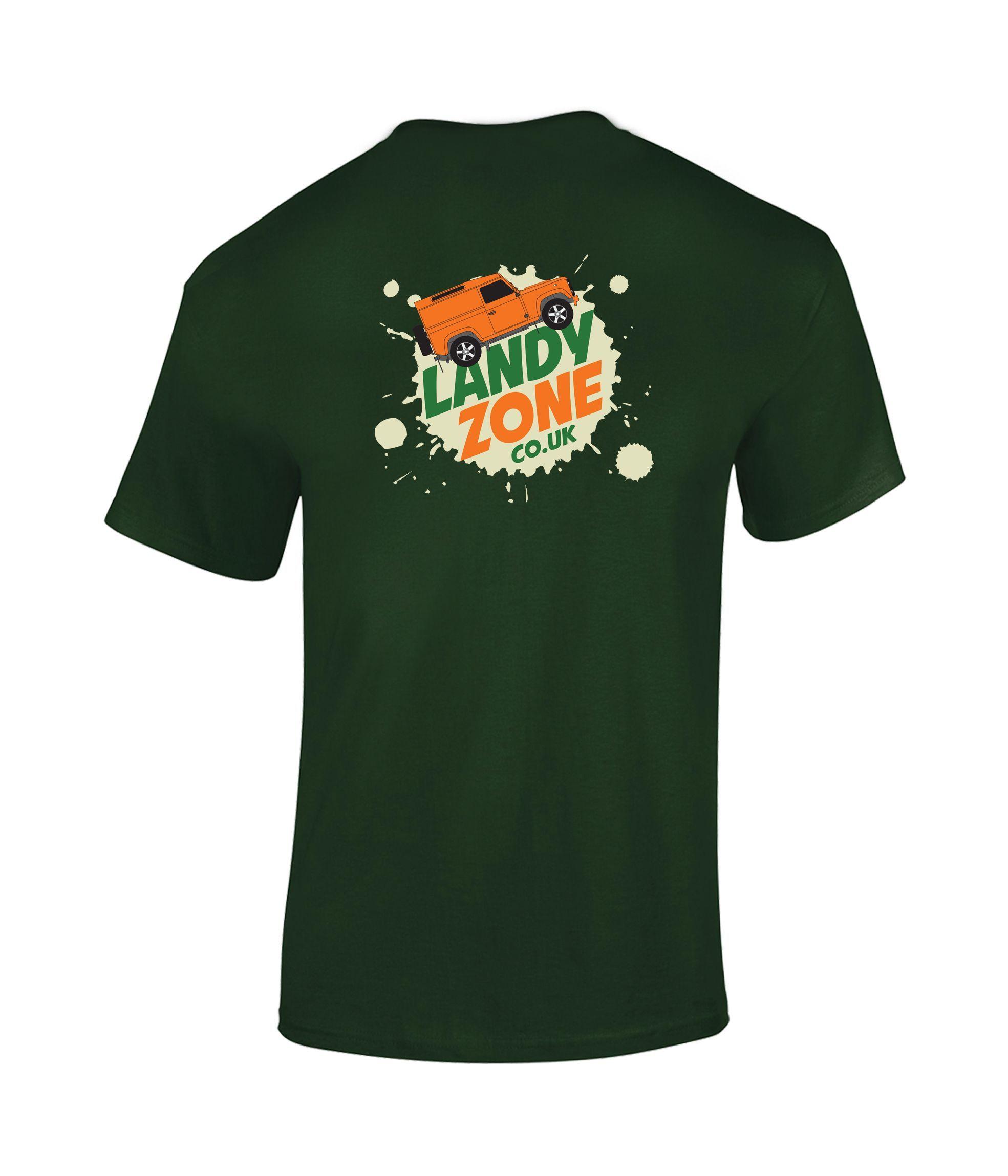 Green Back Logo - Men's Big Landy Zone Back Print Logo T Shirt Forest Green