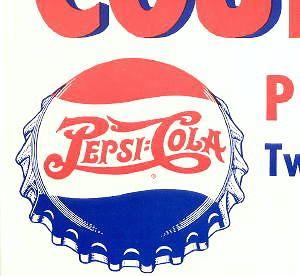 1950s Pepsi Cola Logo - Pepsi Double Dot Logo ~ 1950's Advertising Sign ABC Radio Show ...