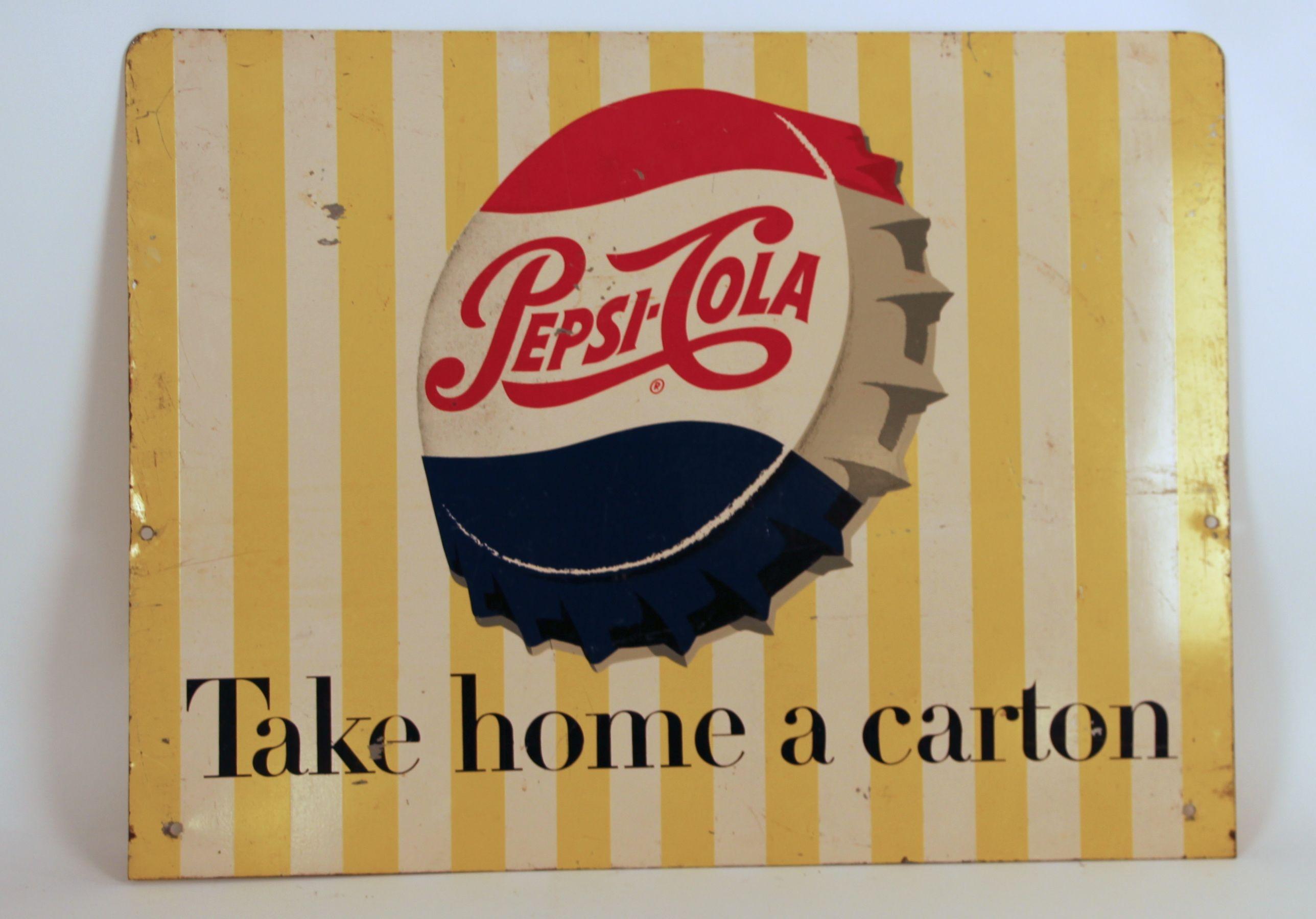 1950s Pepsi Cola Logo - The Antique Advertising Expert | Pepsi-Cola Porcelain Sign, 1950 ...