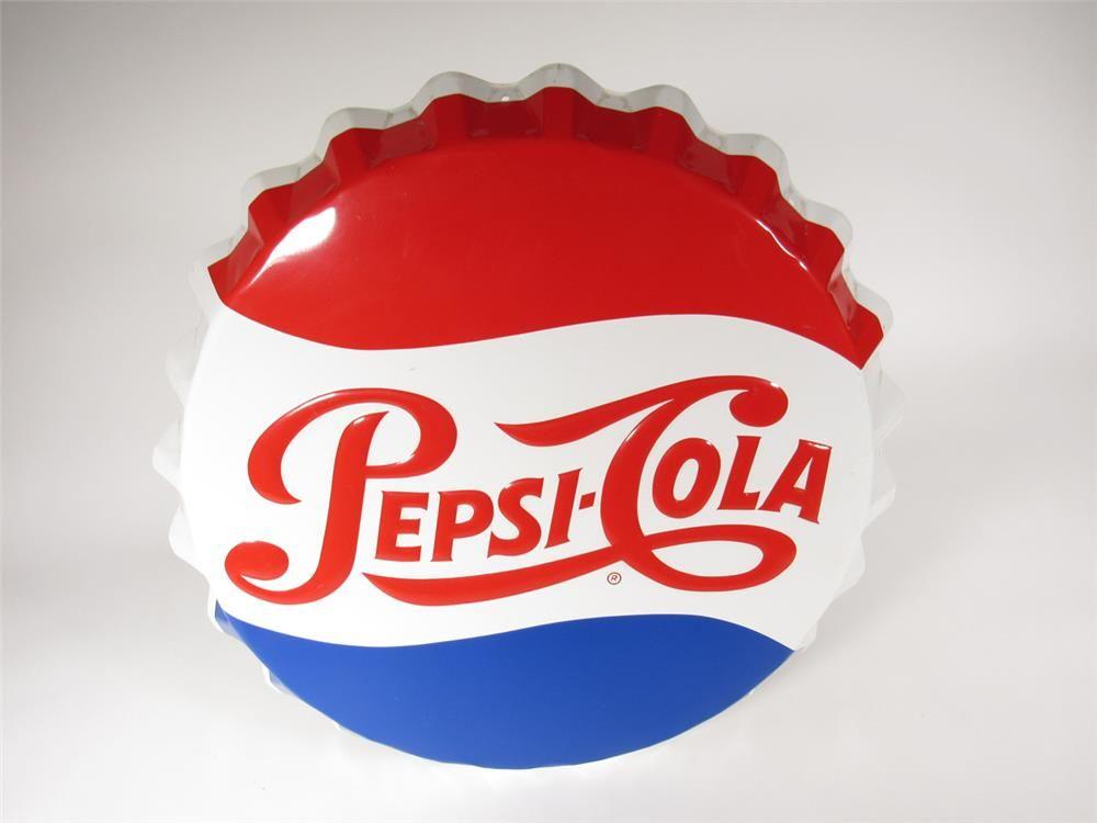 1950s Pepsi Cola Logo - Nicely styled 1950s Pepsi-Cola three-dimensional die-cut tin