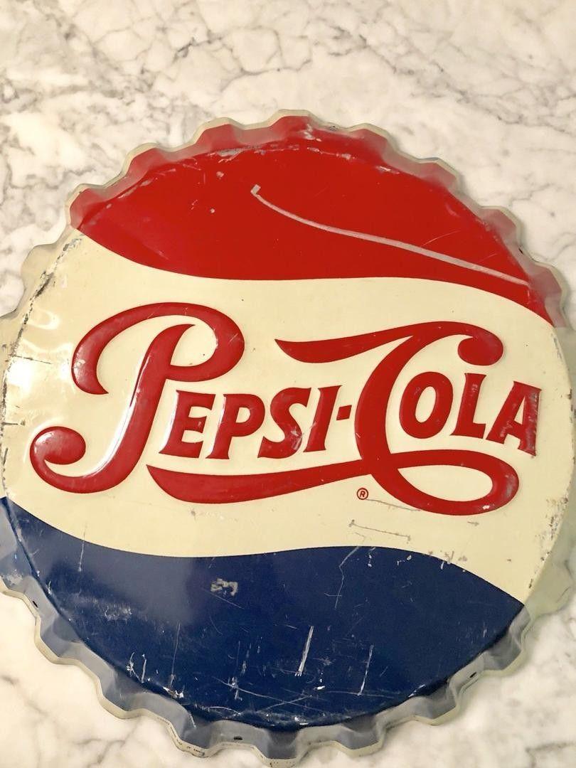 1950s Pepsi Cola Logo - Vintage 1950's Pepsi Cola Bottle Cap Tin 19