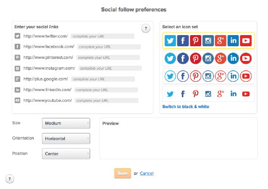 Only Facebook and Instagram Logo - Adding your social links - Email marketing help