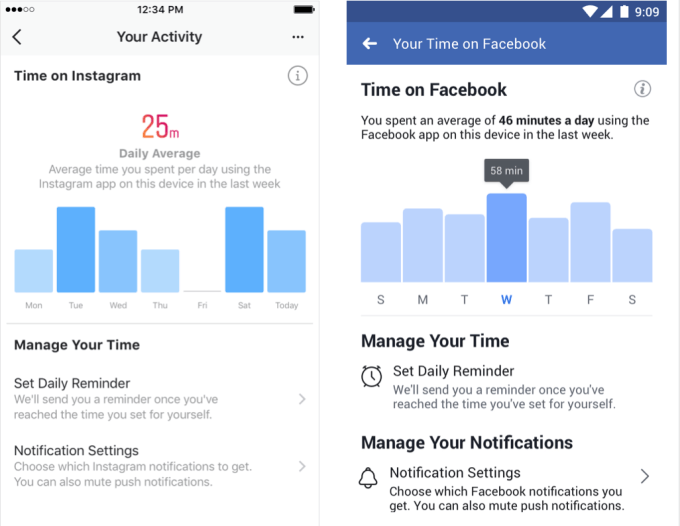 Only Facebook and Instagram Logo - Facebook and Instagram now show how many minutes you use them ...