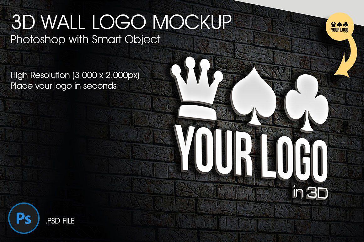 3D Wall Logo - 3D Wall Logo Mockup ~ Product Mockups ~ Creative Market