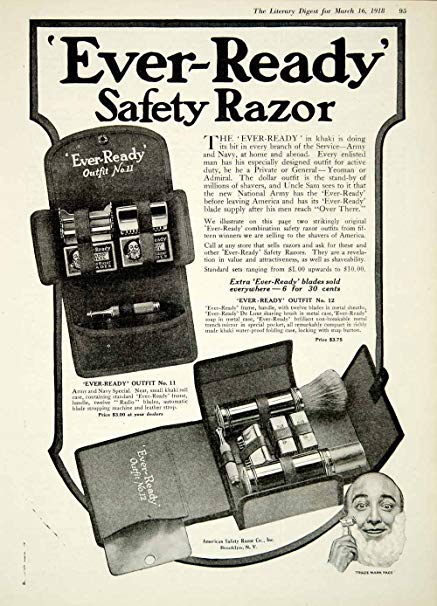 American Safety Razor Company Logo - 1918 Ad Ever Ready American Safety Razor Company Brooklyn New York ...