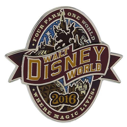 2016 Disney World Logo - Disney Annual Pin - 2016 Four Parks One World - Walt Disney World ...