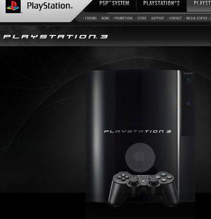 Apple PlayStation Logo - Apple logo appears on PlayStation 3 site