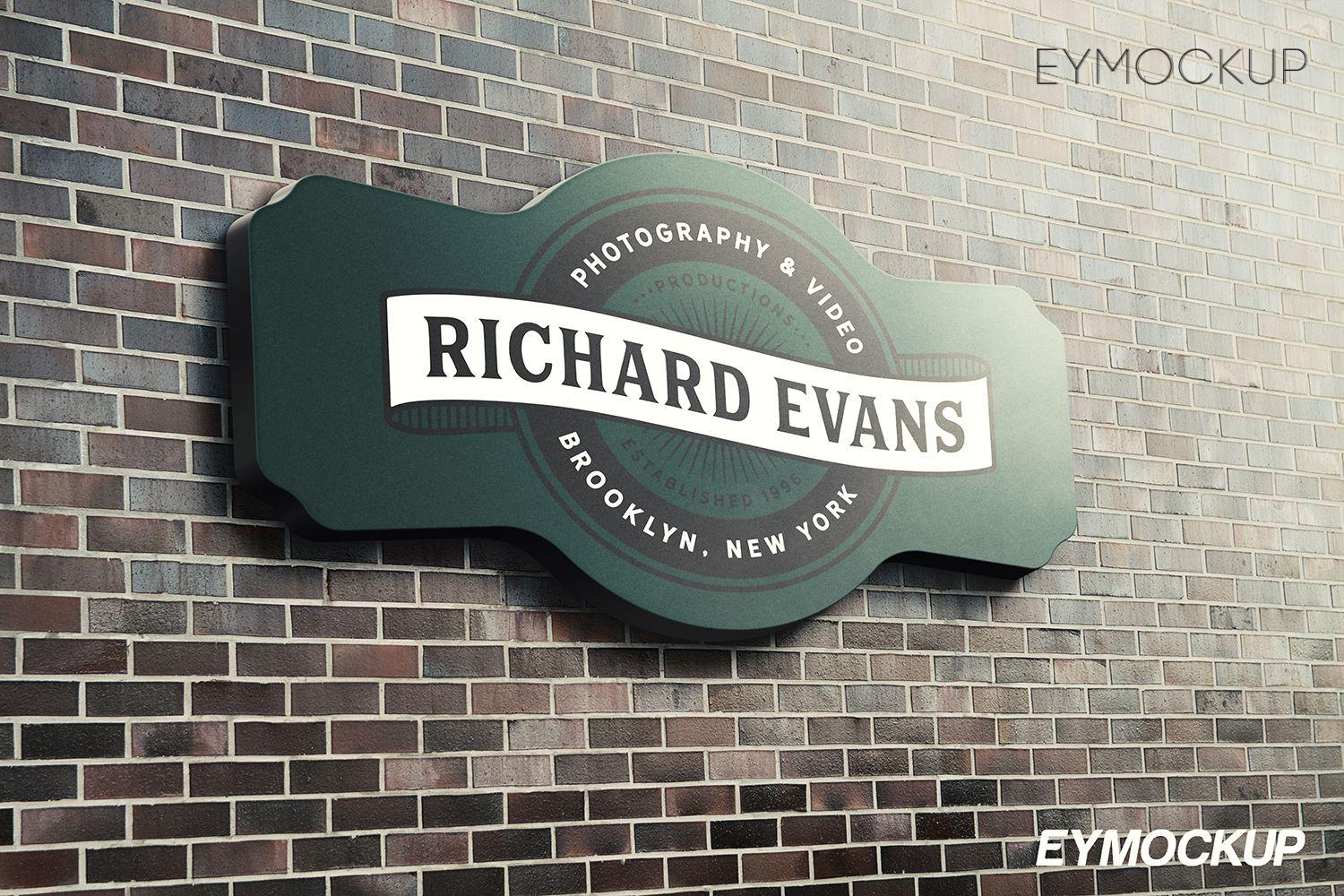 3D Wall Logo - 3D Wall Logo Mockup