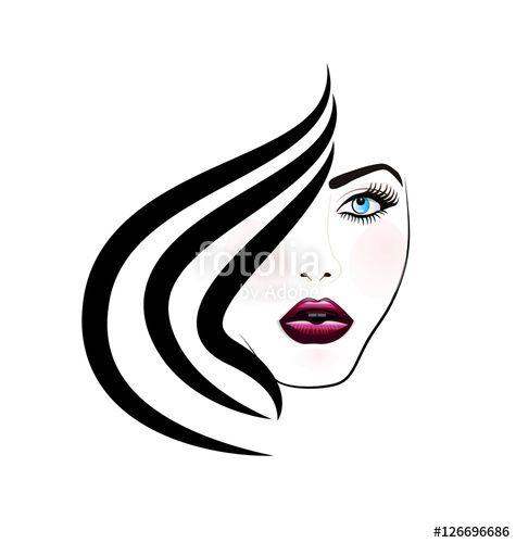 Girl Face Logo - Woman face pretty girl logo vector