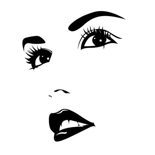 Girl Face Logo - Beautiful girl face design vector set 09 free download