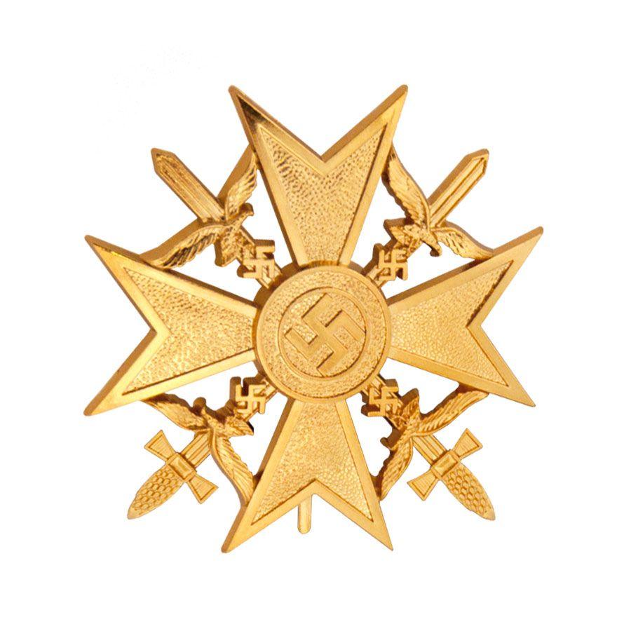 Spanish Cross Logo - Condor Legion Spanish Cross w/Swords - Gold Deluxe