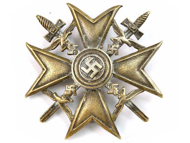 Spanish Cross Logo - German Spanish Cross In Bronze With Swords : Parade Antiques, Shop