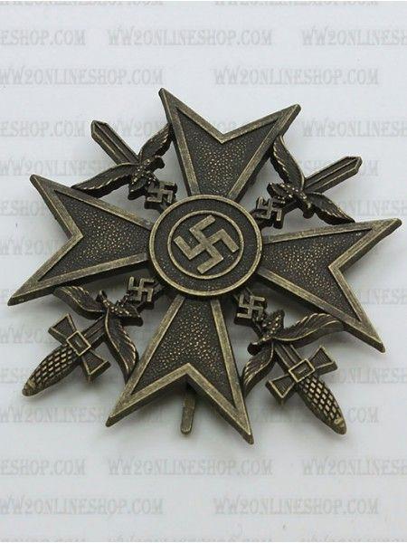 Spanish Cross Logo - German WWII Spanish Cross in Bronze with Swords