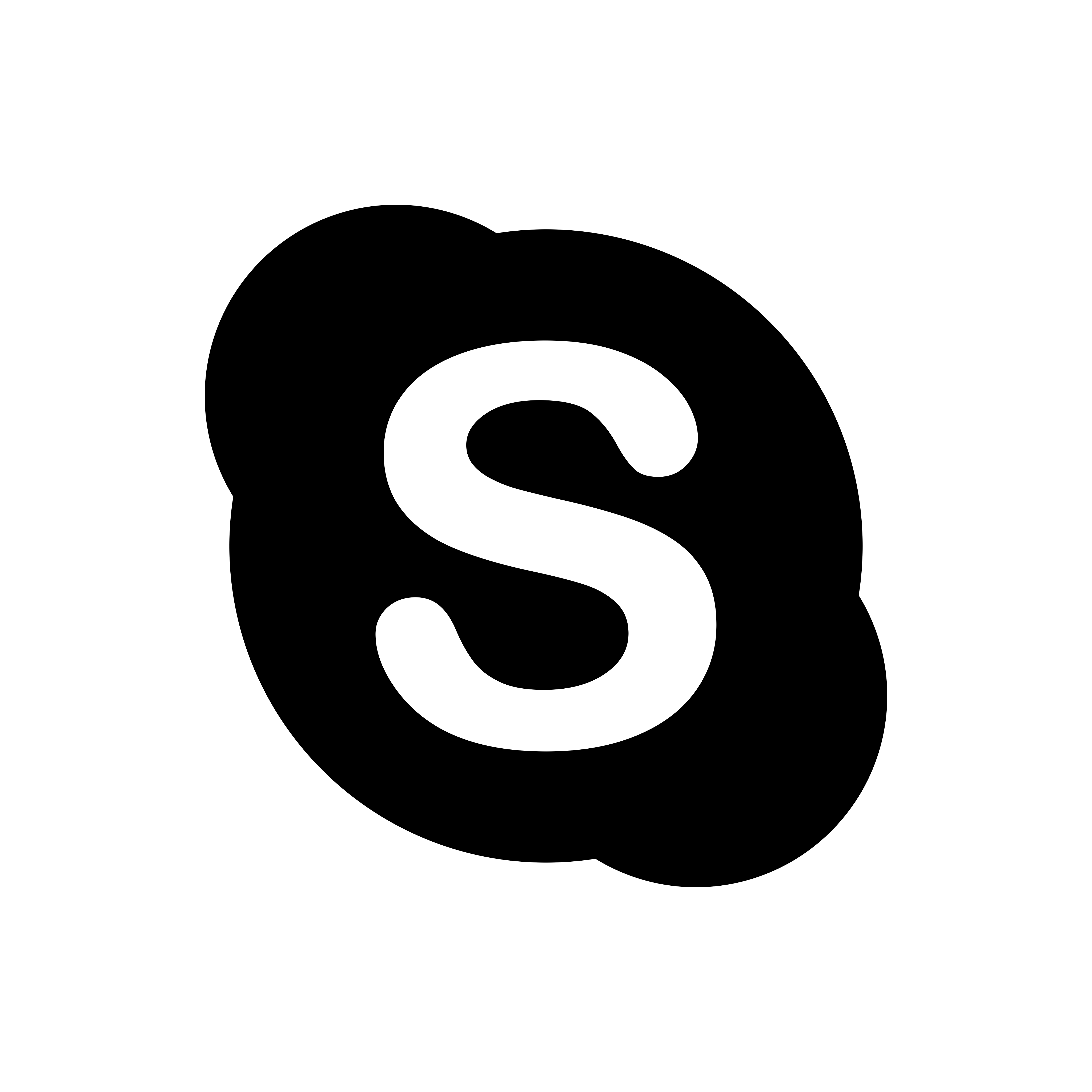 Black Skype Logo - Skype, Black icon