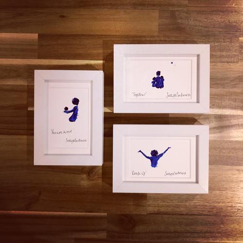 Three Blue People Logo - Originals from the 'Blue People' Series – Sally Mackness