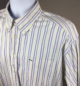 Striped White and Blue and Yellow Logo - Tommy Hilfiger Mens Shirt Dress Blue Purple Yellow White Striped Vtg ...
