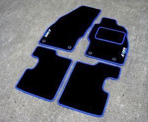 Blue and Black w Logo - Black Blue Car Mats To Fit Vauxhall Corsa D VXR (06 14) + Arden