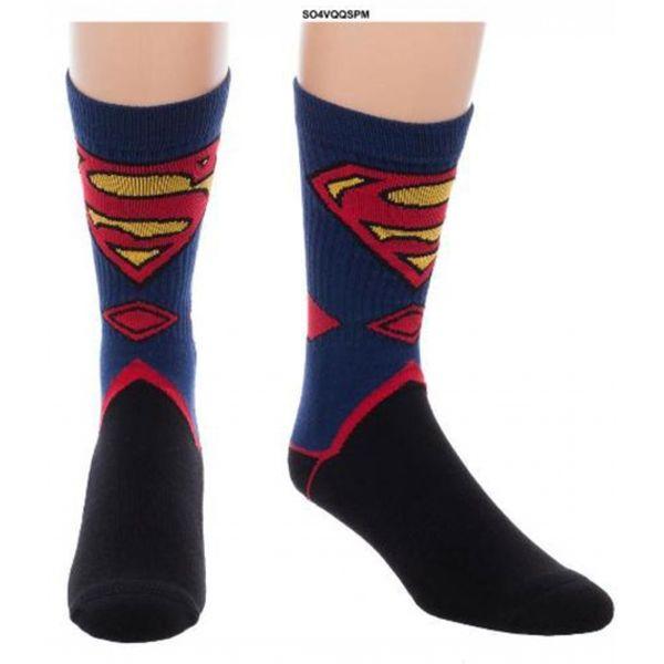 Blue and Black w Logo - Superman Logo Knitted One size Socks & Black.co.uk